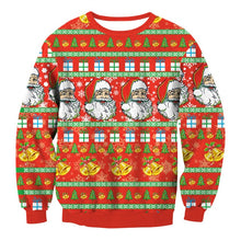 Load image into Gallery viewer, Unisex Men Women 2019 Large Size Christmas Sweater Print Round Neck Ladies Autumn Thin Winter Tops Clothing Long Sleeve Xmas XL