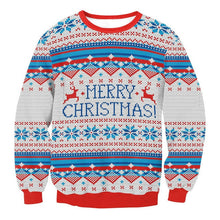 Load image into Gallery viewer, Unisex Men Women 2019 Large Size Christmas Sweater Print Round Neck Ladies Autumn Thin Winter Tops Clothing Long Sleeve Xmas XL