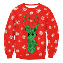 Load image into Gallery viewer, Unisex Men Women 2019 Large Size Christmas Sweater Print Round Neck Ladies Autumn Thin Winter Tops Clothing Long Sleeve Xmas XL
