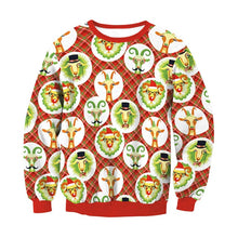 Load image into Gallery viewer, Unisex Men Women 2019 Large Size Christmas Sweater Print Round Neck Ladies Autumn Thin Winter Tops Clothing Long Sleeve Xmas XL