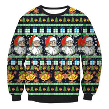 Load image into Gallery viewer, Unisex Men Women 2019 Large Size Christmas Sweater Print Round Neck Ladies Autumn Thin Winter Tops Clothing Long Sleeve Xmas XL