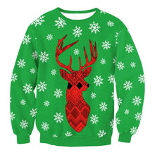 Load image into Gallery viewer, Unisex Men Women 2019 Large Size Christmas Sweater Print Round Neck Ladies Autumn Thin Winter Tops Clothing Long Sleeve Xmas XL