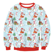 Load image into Gallery viewer, Unisex Men Women 2019 Large Size Christmas Sweater Print Round Neck Ladies Autumn Thin Winter Tops Clothing Long Sleeve Xmas XL