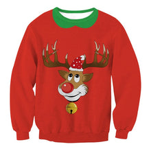 Load image into Gallery viewer, Unisex Men Women 2019 Large Size Christmas Sweater Print Round Neck Ladies Autumn Thin Winter Tops Clothing Long Sleeve Xmas XL