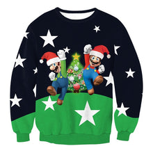 Load image into Gallery viewer, Unisex Men Women 2019 Large Size Christmas Sweater Print Round Neck Ladies Autumn Thin Winter Tops Clothing Long Sleeve Xmas XL