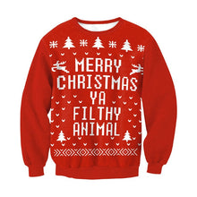 Load image into Gallery viewer, Unisex Men Women 2019 Large Size Christmas Sweater Print Round Neck Ladies Autumn Thin Winter Tops Clothing Long Sleeve Xmas XL