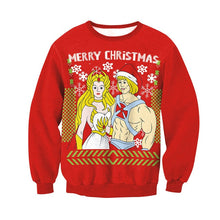 Load image into Gallery viewer, Unisex Men Women 2019 Large Size Christmas Sweater Print Round Neck Ladies Autumn Thin Winter Tops Clothing Long Sleeve Xmas XL