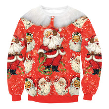 Load image into Gallery viewer, Unisex Men Women 2019 Large Size Christmas Sweater Print Round Neck Ladies Autumn Thin Winter Tops Clothing Long Sleeve Xmas XL