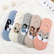 Load image into Gallery viewer, 28 Style 10 Piece=5 Pairs/lot Cute Harajuku Animal Socks Women Summer Korean Cat Bear Rabbit Funny Low Cut Ankle Sock Happy Sox