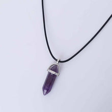 Load image into Gallery viewer, Vienkim Hot Hexagonal Column Necklaces Natural Crystal Pendants Stone Pendant Leather Chains Necklace For Women Fashion Jewelry