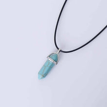 Load image into Gallery viewer, Vienkim Hot Hexagonal Column Necklaces Natural Crystal Pendants Stone Pendant Leather Chains Necklace For Women Fashion Jewelry