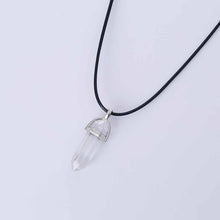 Load image into Gallery viewer, Vienkim Hot Hexagonal Column Necklaces Natural Crystal Pendants Stone Pendant Leather Chains Necklace For Women Fashion Jewelry