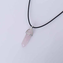 Load image into Gallery viewer, Vienkim Hot Hexagonal Column Necklaces Natural Crystal Pendants Stone Pendant Leather Chains Necklace For Women Fashion Jewelry