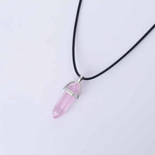 Load image into Gallery viewer, Vienkim Hot Hexagonal Column Necklaces Natural Crystal Pendants Stone Pendant Leather Chains Necklace For Women Fashion Jewelry