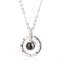 Load image into Gallery viewer, Rose Gold&Silver 100 languages I love you Projection Pendant Necklace Romantic Love Memory Wedding Necklace