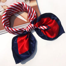 Load image into Gallery viewer, 50*50 Multifunction Silk Scarf women fashion Printed Scarves Hair Tie Flower Leopard Striped Ribbon Headwear Retro Neckerchief