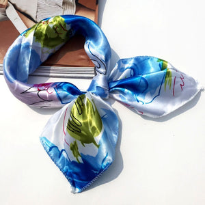 50*50 Multifunction Silk Scarf women fashion Printed Scarves Hair Tie Flower Leopard Striped Ribbon Headwear Retro Neckerchief