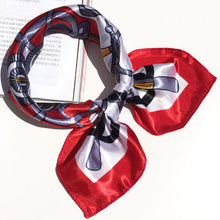 Load image into Gallery viewer, 50*50 Multifunction Silk Scarf women fashion Printed Scarves Hair Tie Flower Leopard Striped Ribbon Headwear Retro Neckerchief
