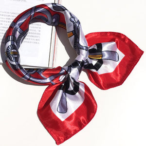 50*50 Multifunction Silk Scarf women fashion Printed Scarves Hair Tie Flower Leopard Striped Ribbon Headwear Retro Neckerchief