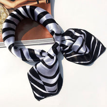 Load image into Gallery viewer, 50*50 Multifunction Silk Scarf women fashion Printed Scarves Hair Tie Flower Leopard Striped Ribbon Headwear Retro Neckerchief