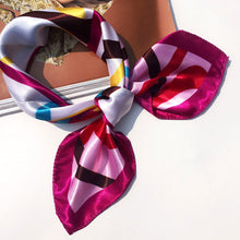 Load image into Gallery viewer, 50*50 Multifunction Silk Scarf women fashion Printed Scarves Hair Tie Flower Leopard Striped Ribbon Headwear Retro Neckerchief