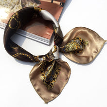 Load image into Gallery viewer, 50*50 Multifunction Silk Scarf women fashion Printed Scarves Hair Tie Flower Leopard Striped Ribbon Headwear Retro Neckerchief