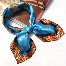 Load image into Gallery viewer, 50*50 Multifunction Silk Scarf women fashion Printed Scarves Hair Tie Flower Leopard Striped Ribbon Headwear Retro Neckerchief
