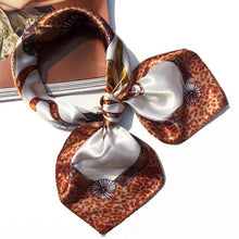 Load image into Gallery viewer, 50*50 Multifunction Silk Scarf women fashion Printed Scarves Hair Tie Flower Leopard Striped Ribbon Headwear Retro Neckerchief