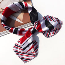Load image into Gallery viewer, 50*50 Multifunction Silk Scarf women fashion Printed Scarves Hair Tie Flower Leopard Striped Ribbon Headwear Retro Neckerchief