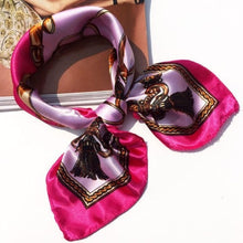 Load image into Gallery viewer, 50*50 Multifunction Silk Scarf women fashion Printed Scarves Hair Tie Flower Leopard Striped Ribbon Headwear Retro Neckerchief