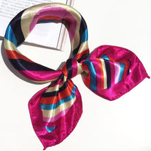 Load image into Gallery viewer, 50*50 Multifunction Silk Scarf women fashion Printed Scarves Hair Tie Flower Leopard Striped Ribbon Headwear Retro Neckerchief