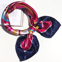 Load image into Gallery viewer, 50*50 Multifunction Silk Scarf women fashion Printed Scarves Hair Tie Flower Leopard Striped Ribbon Headwear Retro Neckerchief