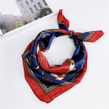 Load image into Gallery viewer, 50*50 Multifunction Silk Scarf women fashion Printed Scarves Hair Tie Flower Leopard Striped Ribbon Headwear Retro Neckerchief