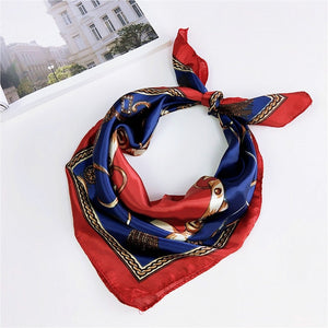 50*50 Multifunction Silk Scarf women fashion Printed Scarves Hair Tie Flower Leopard Striped Ribbon Headwear Retro Neckerchief