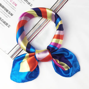 50*50 Multifunction Silk Scarf women fashion Printed Scarves Hair Tie Flower Leopard Striped Ribbon Headwear Retro Neckerchief
