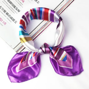50*50 Multifunction Silk Scarf women fashion Printed Scarves Hair Tie Flower Leopard Striped Ribbon Headwear Retro Neckerchief