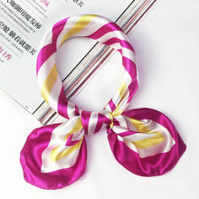 Load image into Gallery viewer, 50*50 Multifunction Silk Scarf women fashion Printed Scarves Hair Tie Flower Leopard Striped Ribbon Headwear Retro Neckerchief