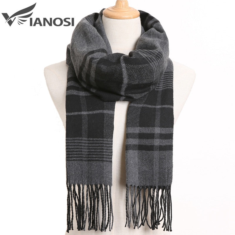 [VIANOSI] 2019 Luxury Design Men Scarf Foulard Plaid Scarves Poncho Casual Winter Scarfs Male Bufandas Hombre