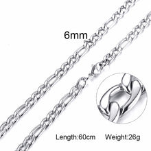 Load image into Gallery viewer, Silverly Square Box Link and Ingot Chain Necklace for Men Stainless Steel Choker with 21-24 Inches (2.1mm-5mm Wide)