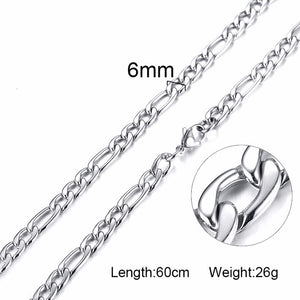 Silverly Square Box Link and Ingot Chain Necklace for Men Stainless Steel Choker with 21-24 Inches (2.1mm-5mm Wide)