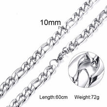 Load image into Gallery viewer, Silverly Square Box Link and Ingot Chain Necklace for Men Stainless Steel Choker with 21-24 Inches (2.1mm-5mm Wide)