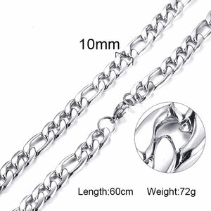 Silverly Square Box Link and Ingot Chain Necklace for Men Stainless Steel Choker with 21-24 Inches (2.1mm-5mm Wide)