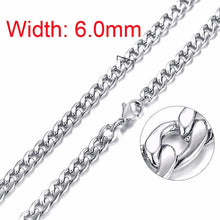 Load image into Gallery viewer, Silverly Square Box Link and Ingot Chain Necklace for Men Stainless Steel Choker with 21-24 Inches (2.1mm-5mm Wide)