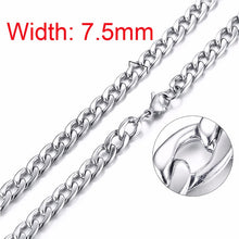 Load image into Gallery viewer, Silverly Square Box Link and Ingot Chain Necklace for Men Stainless Steel Choker with 21-24 Inches (2.1mm-5mm Wide)