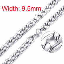 Load image into Gallery viewer, Silverly Square Box Link and Ingot Chain Necklace for Men Stainless Steel Choker with 21-24 Inches (2.1mm-5mm Wide)
