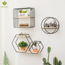 Load image into Gallery viewer, New Wooden Gold Storage Racks Hanging Decor Storage Box Flower Pot House Storage Rack Wall Book Figurines Display Crafts Shelves