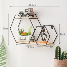 Load image into Gallery viewer, New Wooden Gold Storage Racks Hanging Decor Storage Box Flower Pot House Storage Rack Wall Book Figurines Display Crafts Shelves