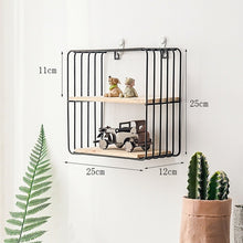 Load image into Gallery viewer, New Wooden Gold Storage Racks Hanging Decor Storage Box Flower Pot House Storage Rack Wall Book Figurines Display Crafts Shelves