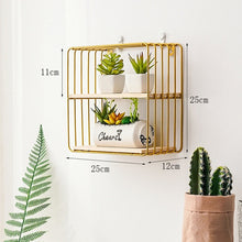 Load image into Gallery viewer, New Wooden Gold Storage Racks Hanging Decor Storage Box Flower Pot House Storage Rack Wall Book Figurines Display Crafts Shelves