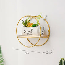 Load image into Gallery viewer, New Wooden Gold Storage Racks Hanging Decor Storage Box Flower Pot House Storage Rack Wall Book Figurines Display Crafts Shelves